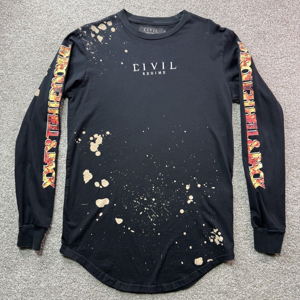 Civil Regime‎ Black Long Sleeve Shirt Size Small Through Hell & Back